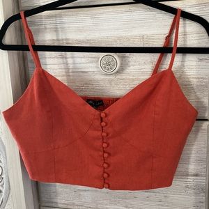 Women crop top button details